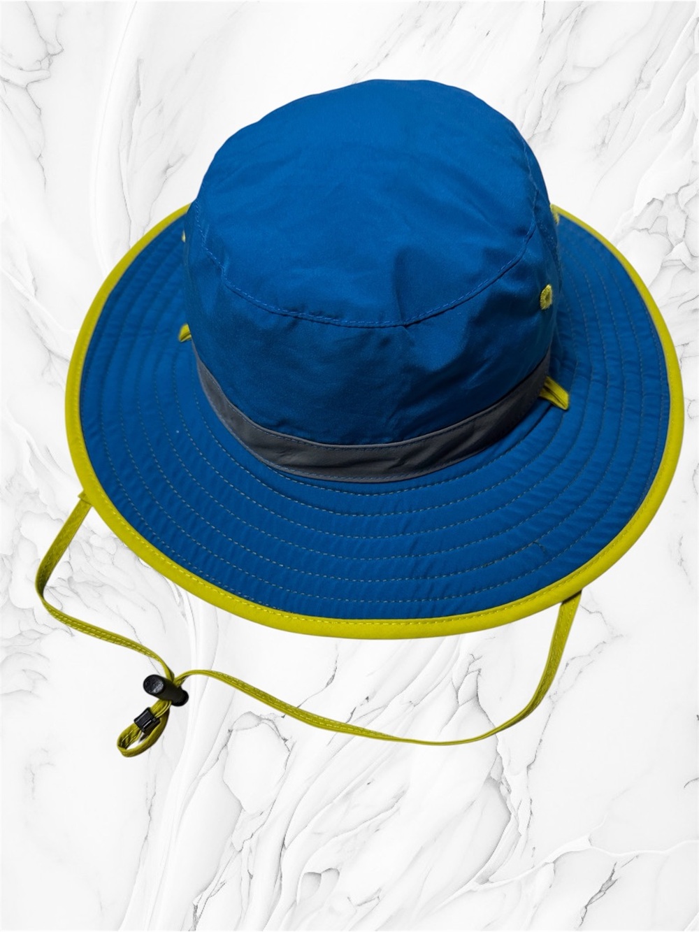 SunDay Blue and Lime Wide-Brim Sun Hat large unisex
